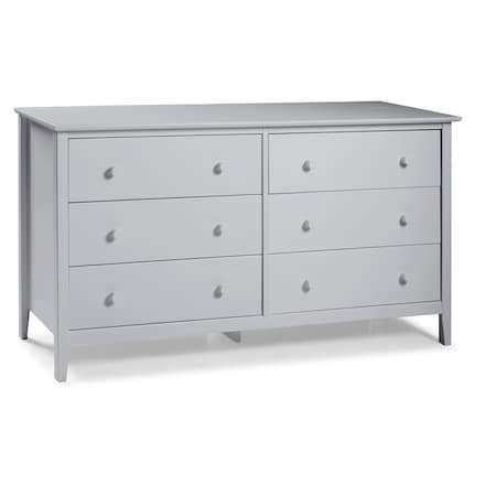 Alaterre Furniture Simplicity Wood 6-Drawer Dresser, Dove Gray AJSP0380